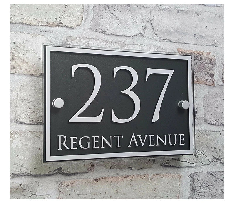 Glass-Effect Acrylic Personalised House Address Sign