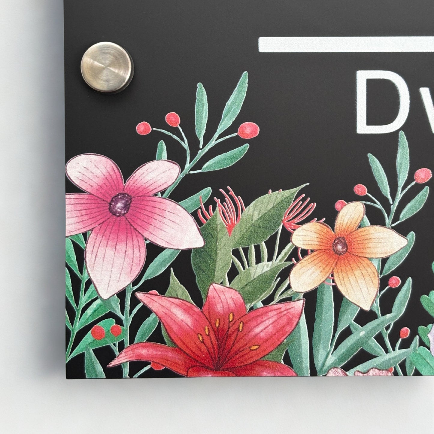 Floral Design Personalised House Number Sign