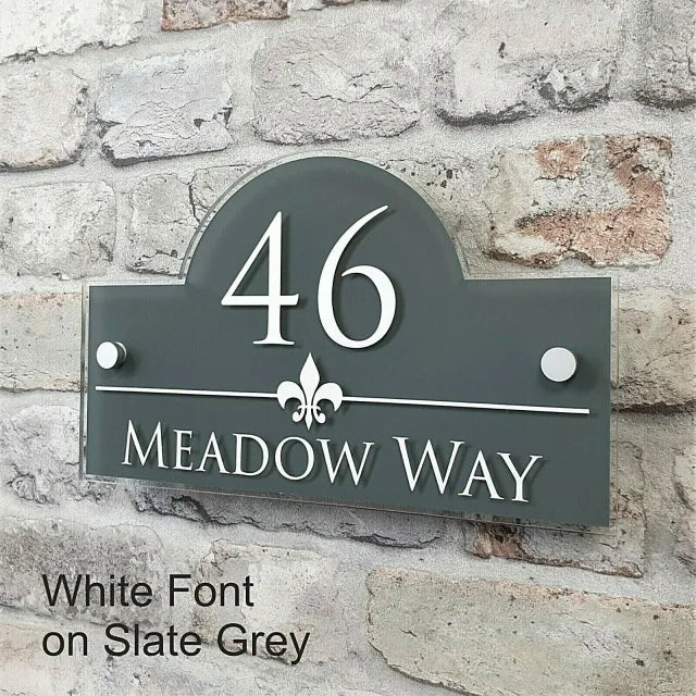 Glass-Effect Acrylic Personalised House Address Sign