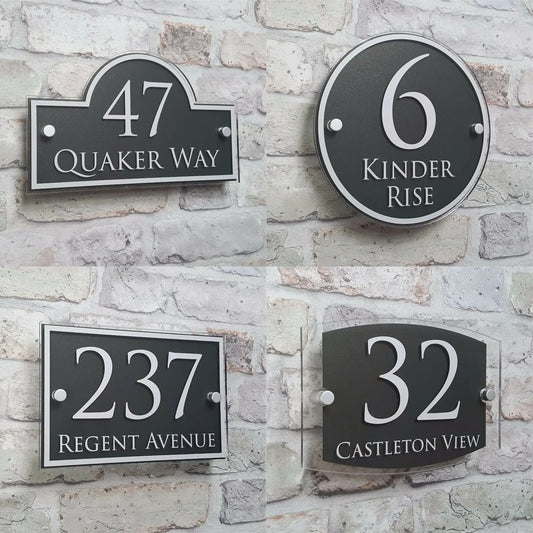 Glass-Effect Acrylic Personalised House Address Sign