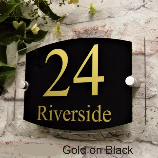 Glass-Effect Acrylic Personalised House Address Sign
