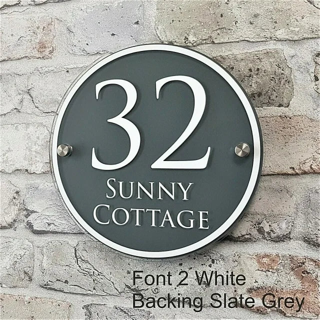 Glass-Effect Acrylic Personalised House Address Sign