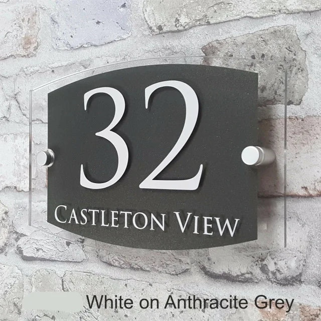 Glass-Effect Acrylic Personalised House Address Sign