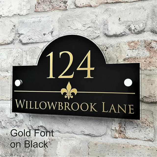 Glass-Effect Acrylic Personalised House Address Sign